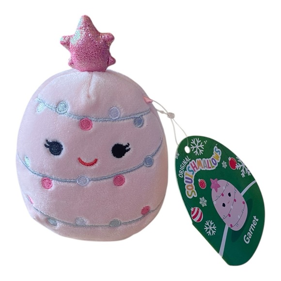 Squishmallows Garnet 4” Pink Christmas Tree Plush NEW - Picture 6 of 6